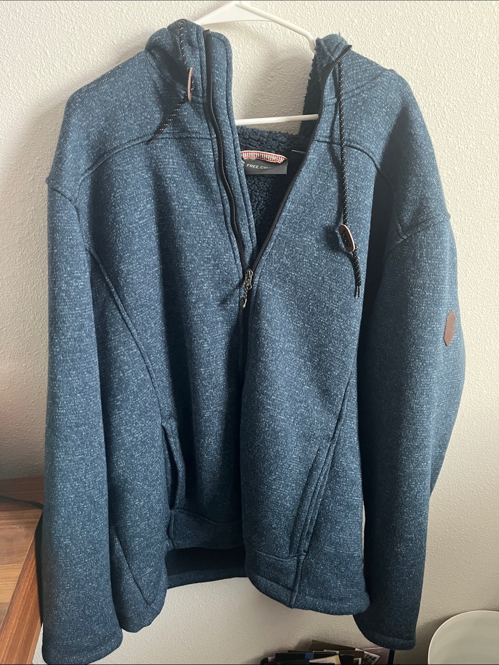 Women’s Free Country Heathered Navy Blue Zip-Up Jacket